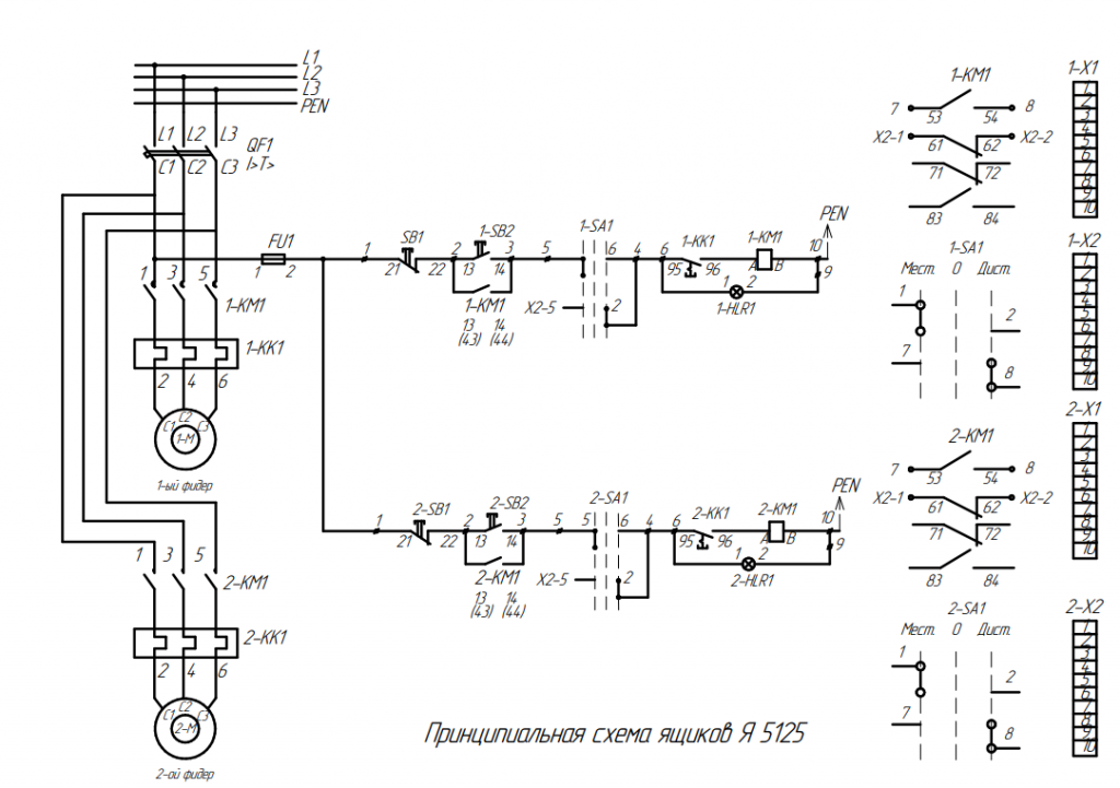 Электрическая схема ящик управления я9102