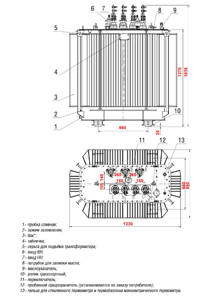 Трансформатор ТМГ12 400/6/0,4 У/Ун-0 У1