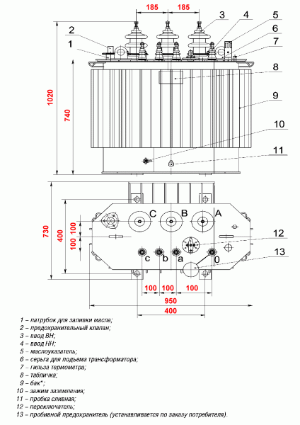 Трансформатор ТМГ 63/10/0,4 Д/Ун-11 У1