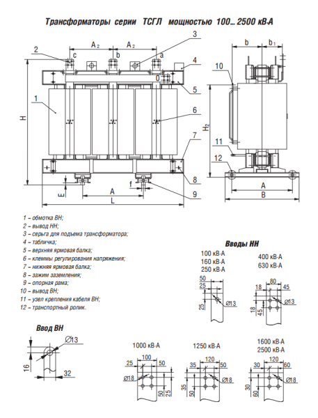ТСГЛ 2500/10/0,4 Д/Ун-11 У3 трансформатор